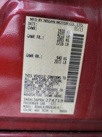 Photo 10 from auction – 2013 NISSAN ALTIMA 2.5 with VIN 1N4AL3AP9DC274719