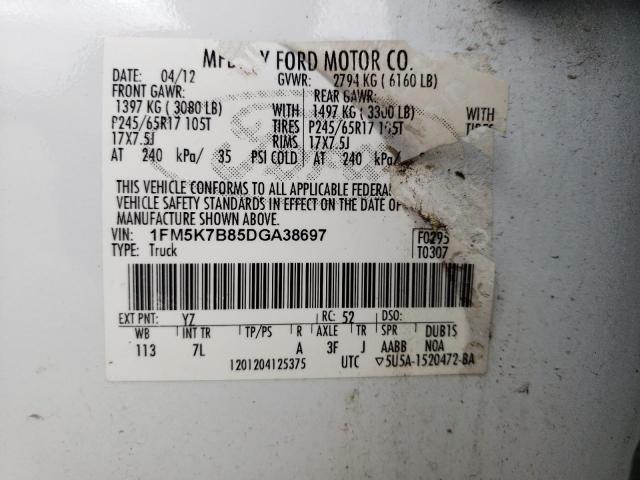Photo 10 from auction – 2013 FORD EXPLORER with VIN 1FM5K7B85DGA38697