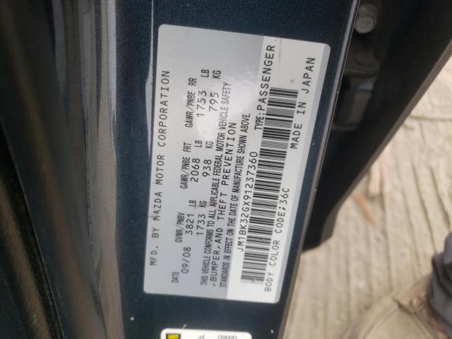 Photo 10 from auction – 2009 MAZDA 3 I with VIN JM1BK32GX91237360