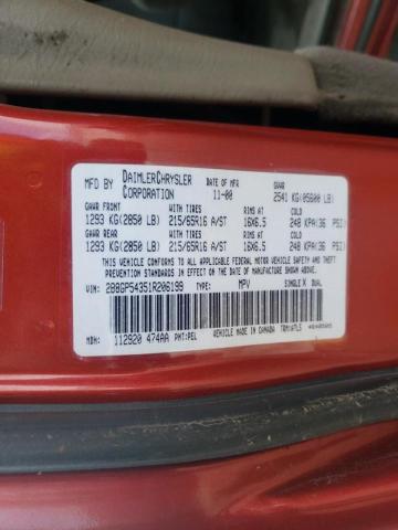 Photo 10 from auction – 2001 DODGE GRAND CARA with VIN 2B8GP54351R206199