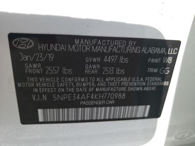 Photo 10 from auction – 2019 HYUNDAI SONATA LIM with VIN 5NPE34AF4KH770988