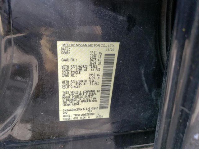 Photo 10 from auction – 2010 NISSAN ARMADA SE with VIN 5N1AA0NC8AN614492