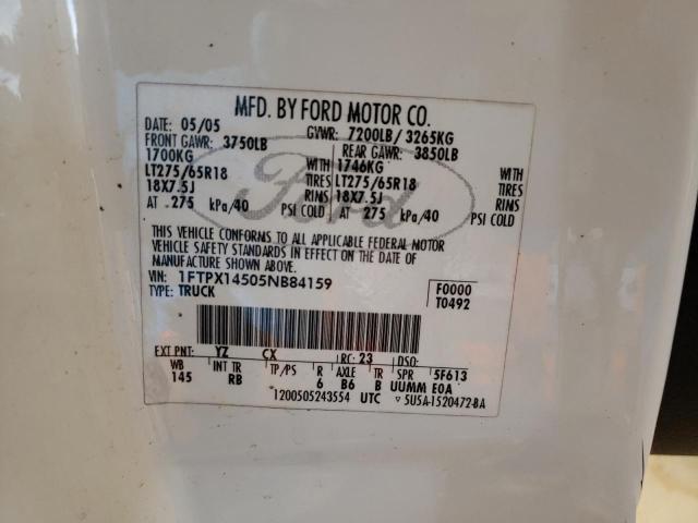 Photo 10 from auction – 2005 FORD F150 with VIN 1FTPX14505NB84159