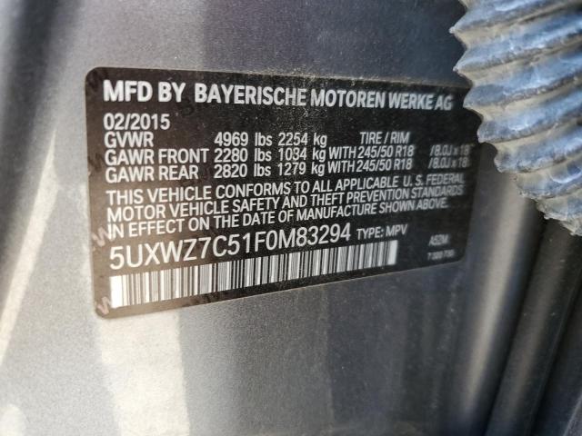 Photo 10 from auction – 2015 BMW X3 SDRIVE2 with VIN 5UXWZ7C51F0M83294