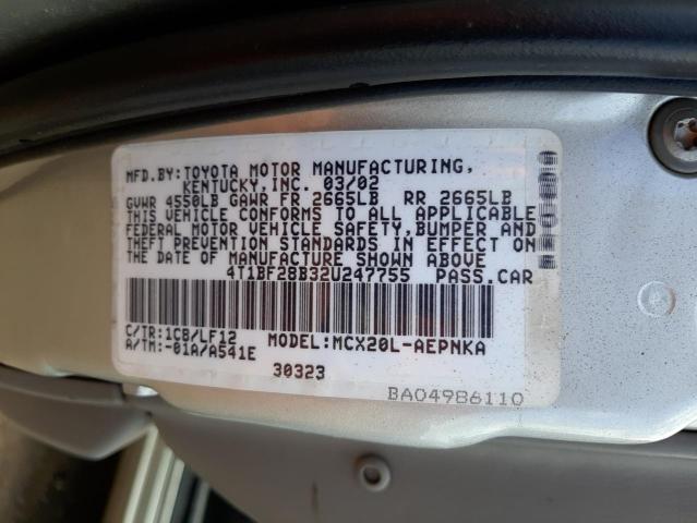 Photo 10 from auction – 2002 TOYOTA AVALON XL with VIN 4T1BF28B32U247755