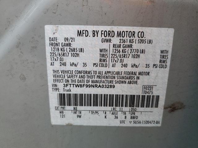 Photo 10 from auction – 2022 FORD MAVERICK X with VIN 3FTTW8F99NRA03289