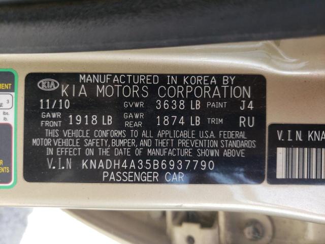 Photo 10 from auction – 2011 KIA RIO BASE with VIN KNADH4A35B6937790