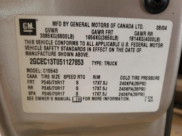 Photo 10 from auction – 2005 CHEVROLET SILVERADO with VIN 2GCEC13T051127853