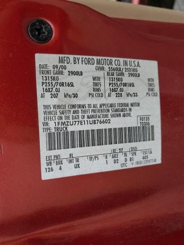Photo 10 from auction – 2001 FORD EXPLORER S with VIN 1FMZU77E11UB76602
