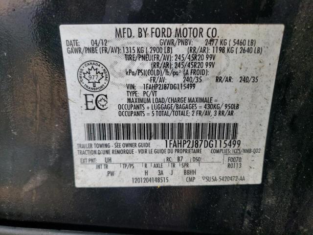 Photo 10 from auction – 2013 FORD TAURUS LIM with VIN 1FAHP2J87DG115499