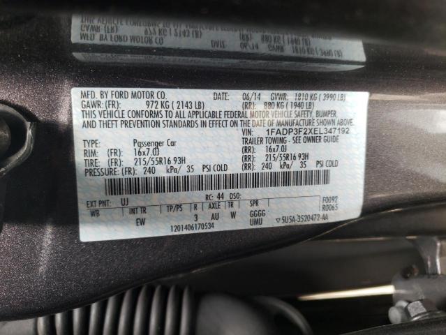 Photo 10 from auction – 2014 FORD FOCUS SE with VIN 1FADP3F2XEL347192