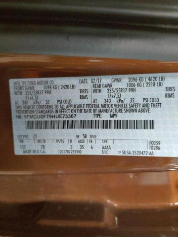 Photo 10 from auction – 2017 FORD ESCAPE S with VIN 1FMCU0F79HUE73367