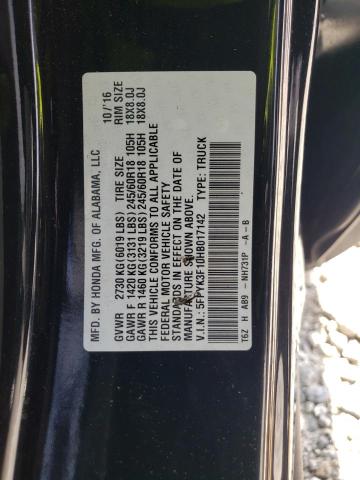 Photo 10 from auction – 2017 HONDA RIDGELINE with VIN 5FPYK3F10HB017142