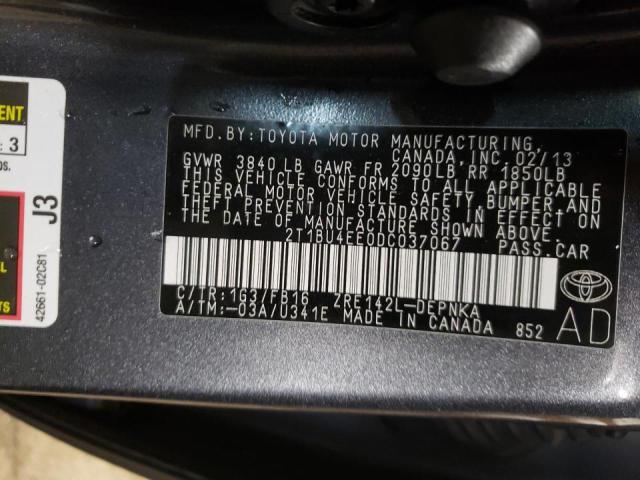 Photo 10 from auction – 2013 TOYOTA COROLLA BA with VIN 2T1BU4EE0DC037067