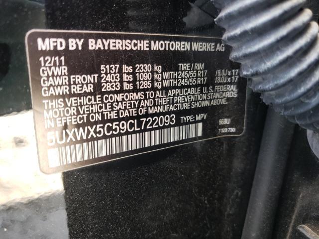 Photo 10 from auction – 2012 BMW X3 XDRIVE2 with VIN 5UXWX5C59CL722093