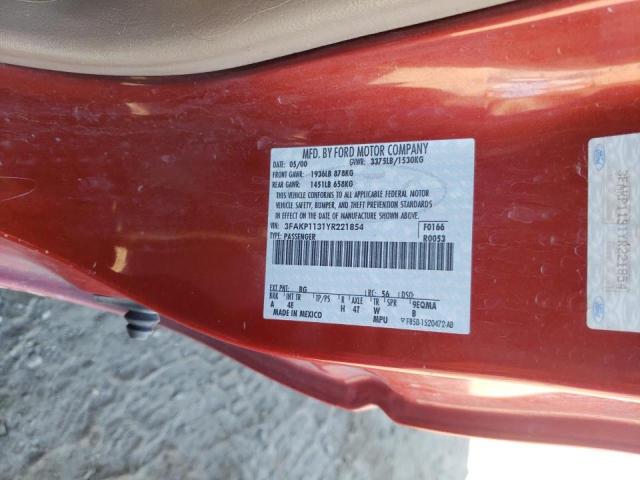 Photo 10 from auction – 2000 FORD ESCORT ZX2 with VIN 3FAKP1131YR221854