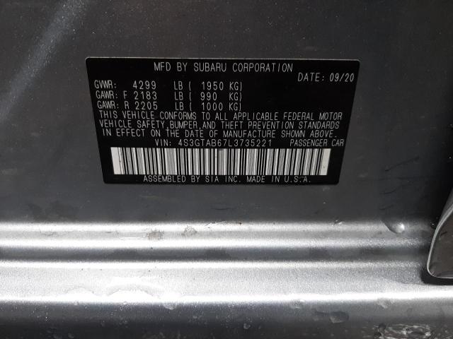 Photo 10 from auction – 2020 SUBARU IMPREZA with VIN 4S3GTAB67L3735221