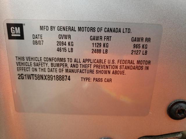 Photo 10 from auction – 2008 CHEVROLET IMPALA LT with VIN 2G1WT58NX89188874