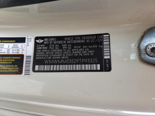 Photo 10 from auction – 2009 MINI COOPER S C with VIN WMWMM33529TP93325