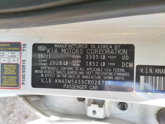 Photo 10 from auction – 2012 KIA RIO LX with VIN KNADM5A39C6028714