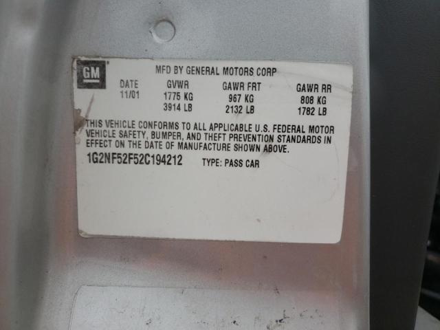 Photo 10 from auction – 2002 PONTIAC GRAND AM S with VIN 1G2NF52F52C194212