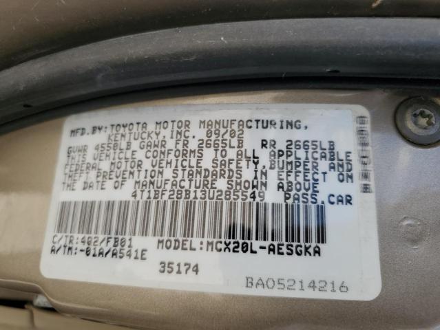 Photo 10 from auction – 2003 TOYOTA AVALON XL with VIN 4T1BF28B13U285549