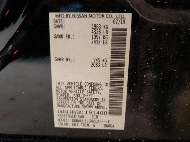 Photo 10 from auction – 2019 NISSAN ALTIMA PLA with VIN 1N4BL4FV1KC191400