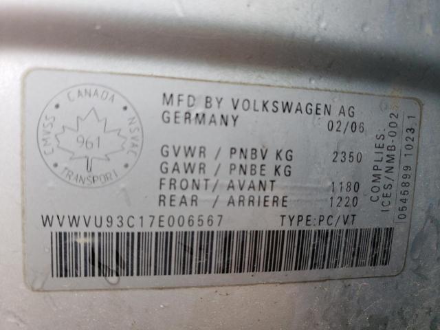 Photo 10 from auction – 2007 VOLKSWAGEN PASSAT 3.6 with VIN WVWVU93C17E006567
