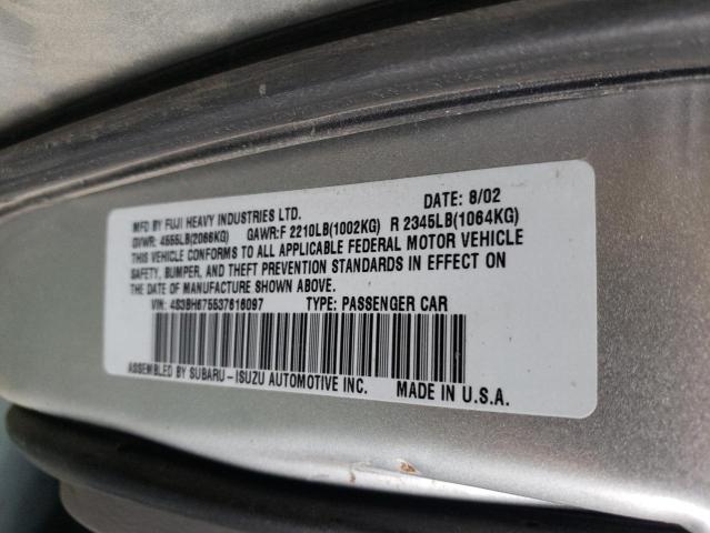 Photo 10 from auction – 2003 SUBARU LEGACY OUT with VIN 4S3BH675537616097