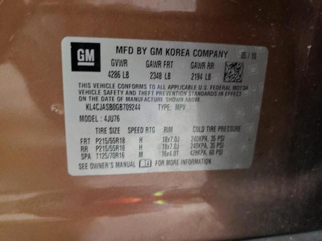 Photo 10 from auction – 2016 BUICK ENCORE with VIN KL4CJASB0GB709244
