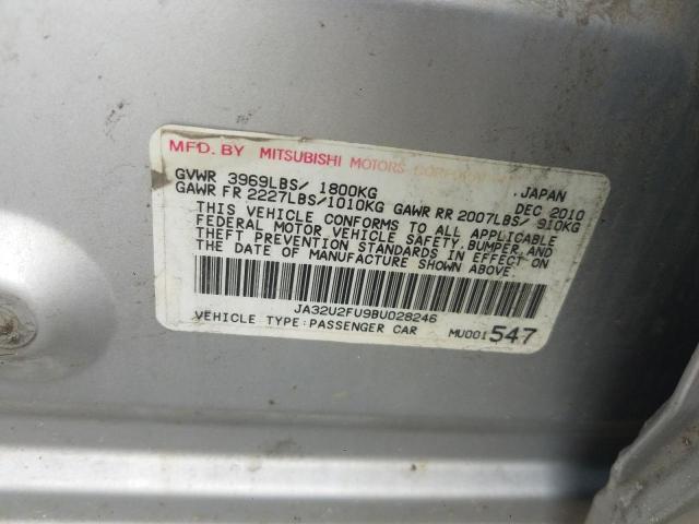 Photo 10 from auction – 2011 MITSUBISHI LANCER with VIN JA32U2FU9BU028246