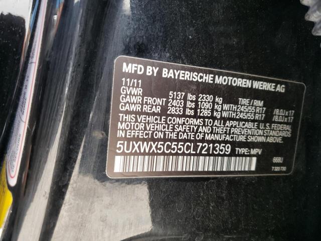 Photo 10 from auction – 2012 BMW X3 XDRIVE2 with VIN 5UXWX5C55CL721359