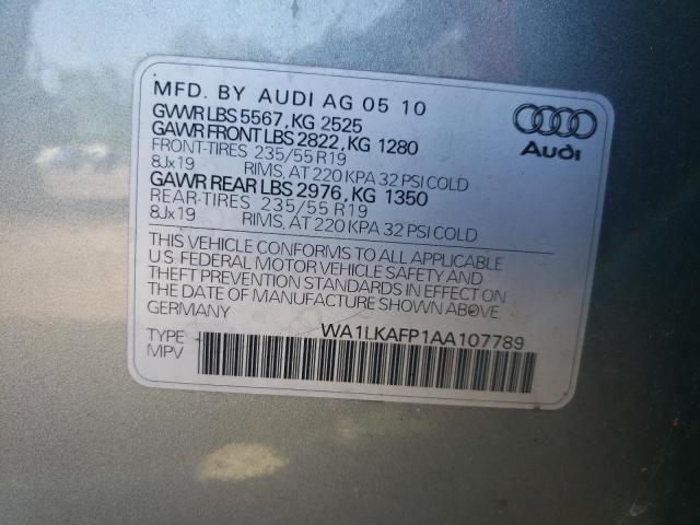Photo 10 from auction – 2010 AUDI Q5 PREMIUM with VIN WA1LKAFP1AA107789