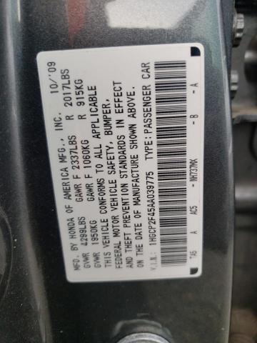 Photo 10 from auction – 2010 HONDA ACCORD LXP with VIN 1HGCP2F45AA039775