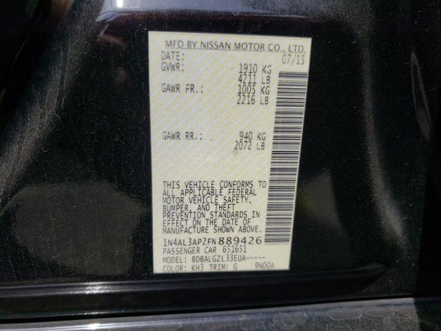 Photo 10 from auction – 2015 NISSAN ALTIMA 2.5 with VIN 1N4AL3AP2FN889426