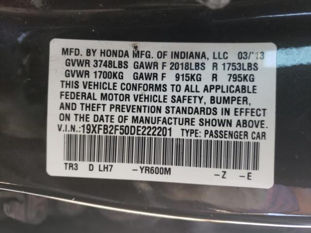 Photo 10 from auction – 2013 HONDA CIVIC LX with VIN 19XFB2F50DE222201