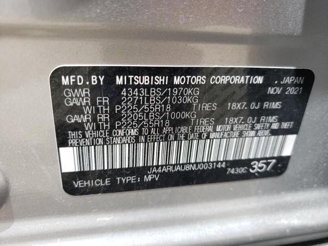 Photo 10 from auction – 2022 MITSUBISHI OUTLANDER with VIN JA4ARUAU8NU003144