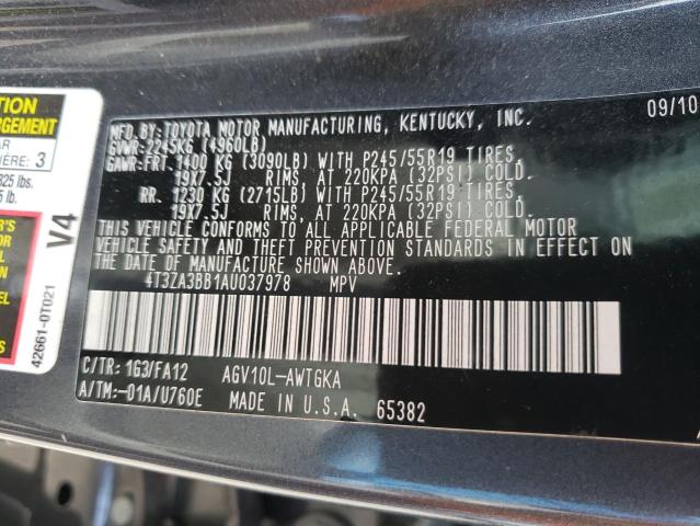 Photo 10 from auction – 2010 TOYOTA VENZA with VIN 4T3ZA3BB1AU037978