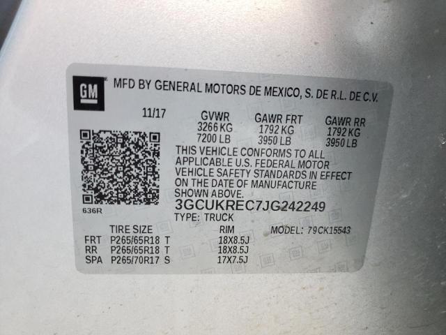 Photo 10 from auction – 2018 CHEVROLET silverado with VIN 3GCUKREC7JG242249