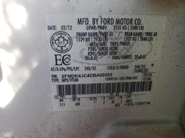 Photo 10 from auction – 2013 FORD EDGE SEL with VIN 2FMDK4JC4DBA00353