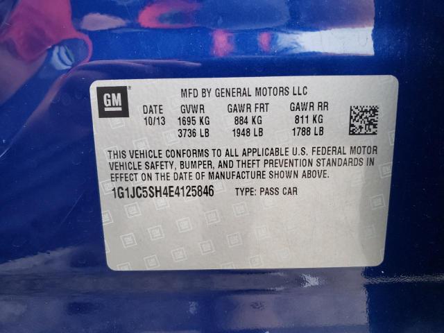 Photo 10 from auction – 2014 CHEVROLET SONIC LT with VIN 1G1JC5SH4E4125846