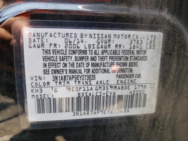 Photo 10 from auction – 2014 NISSAN SENTRA S with VIN 3N1AB7AP9EY273635