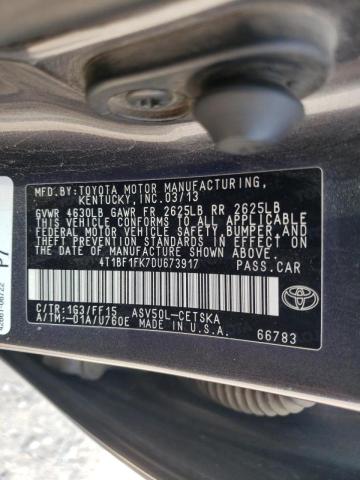 Photo 10 from auction – 2013 TOYOTA CAMRY L with VIN 4T1BF1FK7DU673917