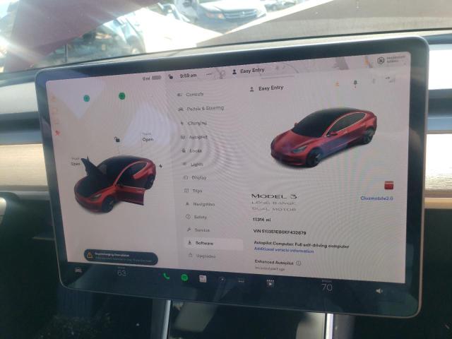 Photo 8 from auction – 2019 TESLA MODEL 3 with VIN 5YJ3E1EB0KF432879