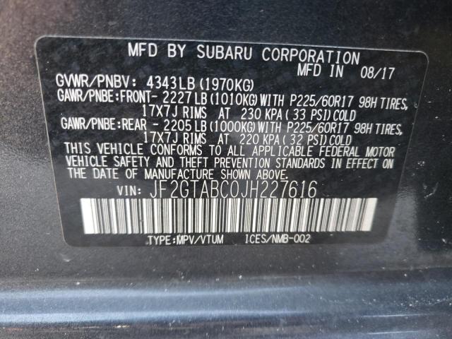 Photo 10 from auction – 2018 SUBARU CROSSTREK with VIN JF2GTABC0JH227616