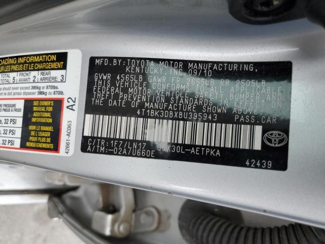 Photo 10 from auction – 2011 TOYOTA AVALON BAS with VIN 4T1BK3DBXBU395943