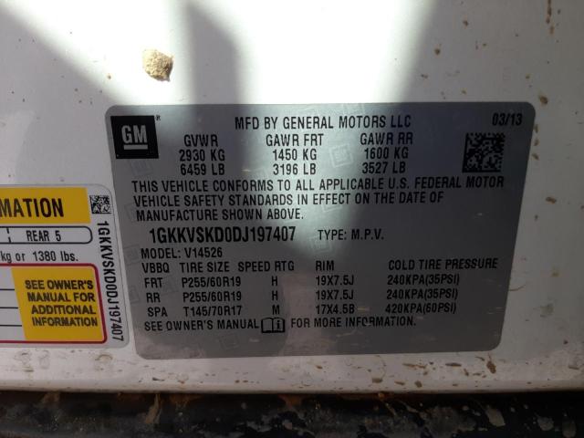 Photo 10 from auction – 2013 GMC ACADIA SLT with VIN 1GKKVSKD0DJ197407