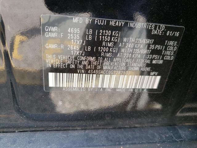 Photo 10 from auction – 2016 SUBARU OUTBACK 2. with VIN 4S4BSACC0G3282532
