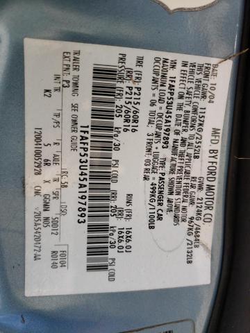 Photo 10 from auction – 2005 FORD TAURUS SE with VIN 1FAFP53U45A197893