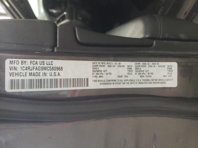 Photo 10 from auction – 2021 JEEP GRAND CHER with VIN 1C4RJFAG9MC580968